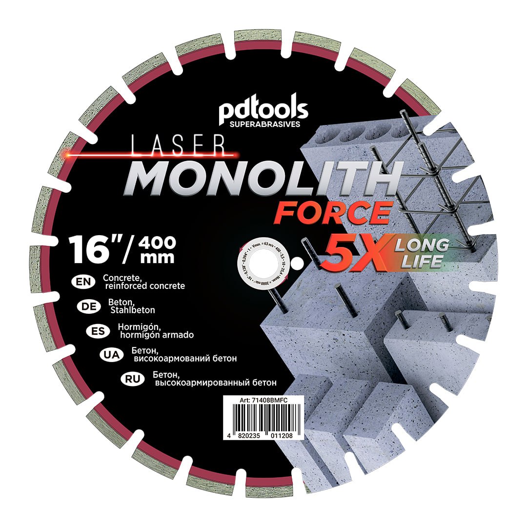 Круг алмазний відрізний PDTOOLS SUPERABRASIVES 71408BMFC 1A1RSS/C1 400 3,5 10 25.4 MONOLITH FORCE